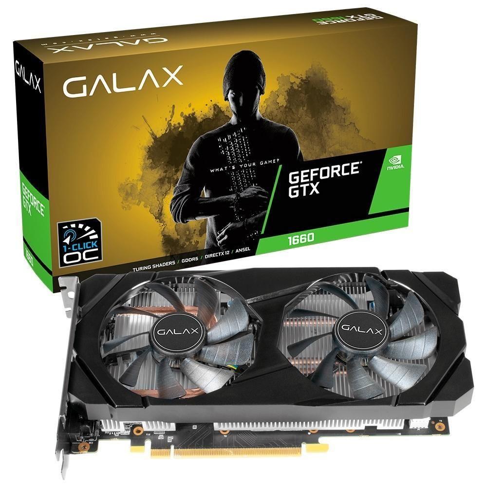 Placa de Vídeo Galax NVIDIA GeForce GTX1660 6GB (1-Click OC) G5 192B 60SRH7DSY91C 1